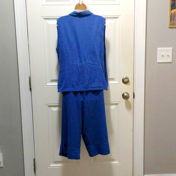 White Stag Denim Blue Sleeveless Pantsuit Size Small - Picture 2 of 9